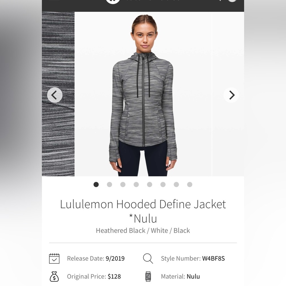 Lululemon size 8 hooded Define jacket Nulu